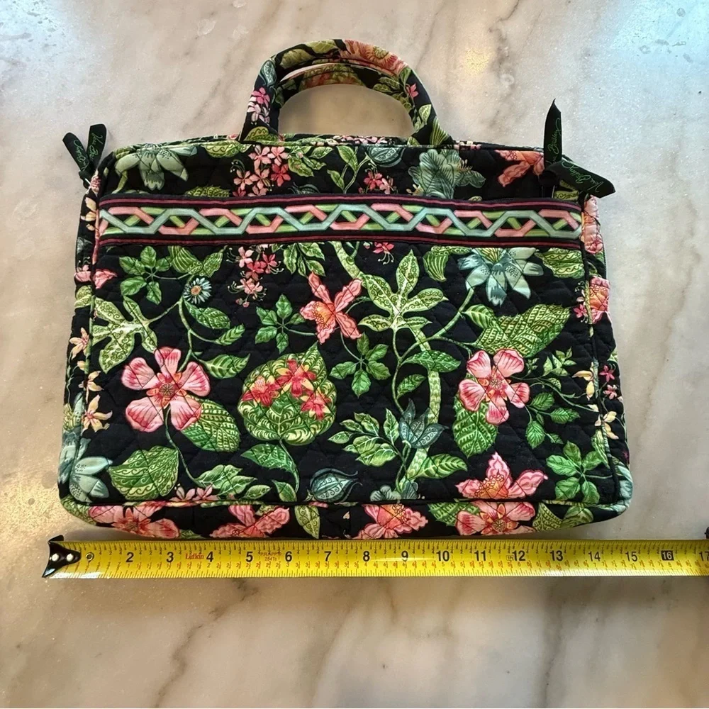 Vintage Vera Bradley Laptop Case Flowers Green Pink Botanica Print